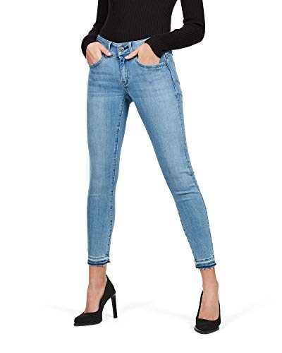 G-STAR RAW Dżinsy damskie Lynn Mid Waist Skinny Ripped Ankle, niebieski (Lt Aged Destroy 8968-1243), 24W x 34L
