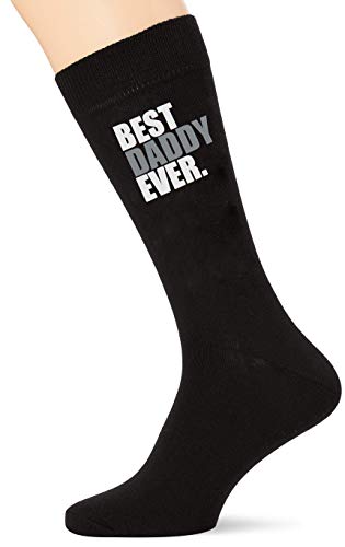 60 Second Makeover Limited Męskie Best Daddy Ever V2 czarne skarpety na łydkę Dzień Ojca tata mąż chłopak wujek dziadek prezent