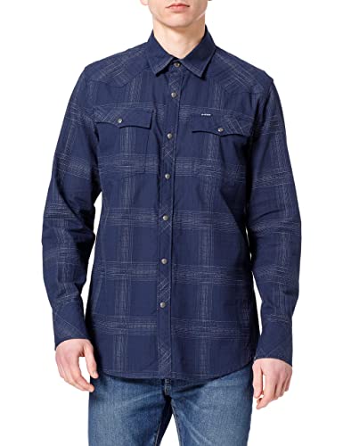 G-STAR RAW Koszula męska 3301 Slim, Wielokolorowy (Imperial Blue Ethan Check D18952-c649-c311), S