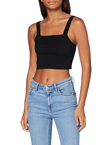 Urban Classics Damski top Cropped Top T-shirt, czarny, XS
