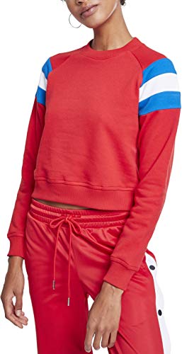 Urban Classics Damska bluza z rękawami w paski, wielokolorowy (Firered/Brightblue/White 01556), XL