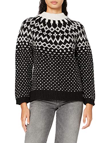 Superdry Damski sweter Chunky Jacquard Crew, czarny, XS