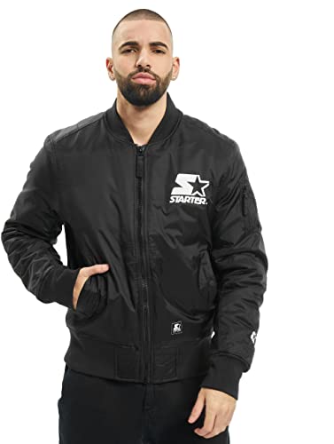 Starter Black Label Męska kurtka bomberka z logo The Classic Bomber, w kolorze czarnym, rozmiar od XS do XXL, czarny, L