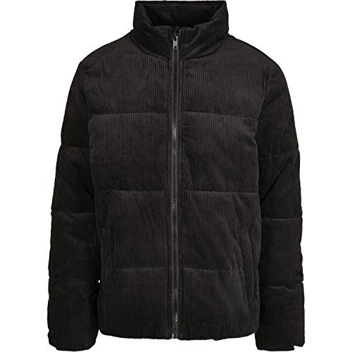 Urban Classics Męska kurtka Boxy Corduroy Puffer, czarny, XXL