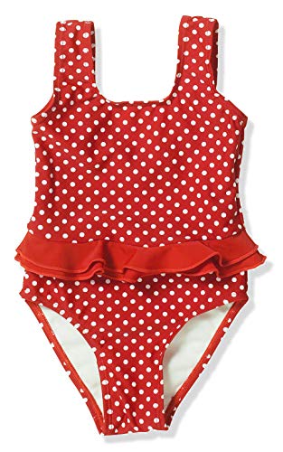 Playshoes Dziewczęcy kostium kąpielowy, ochrona UV, kropki, 8 – czerwony, 86-92