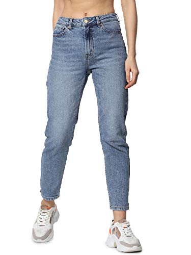 ONLY Dżinsy damskie o prostym kroju Onlemily Life HW Ankle, niebieski (medium blue denim), 32