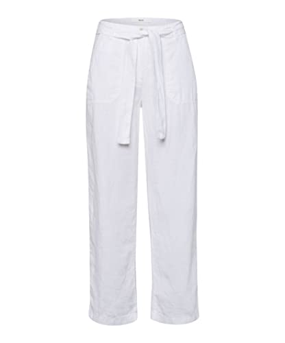BRAX Damskie spodnie w stylu Maine S skrócone lniane spodnie, biały 2, 32W / 32L