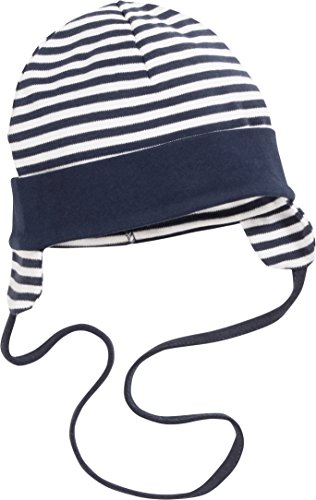 Playshoes Uniseks dziecięca czapka do wiązania z nausznikami czapka, morski/biały/błękitny, 47 cm