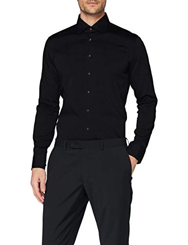 Seidensticker Męska koszula biznesowa Camicia, czarny (schwarz 39), 41