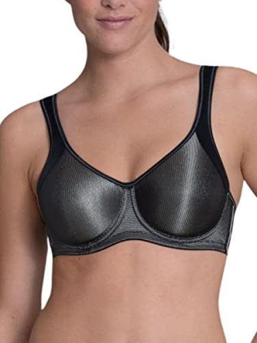 Anita 5519 Kobiecy Biustonosz Sportowy z Fiszbinami, Czarny, 85H