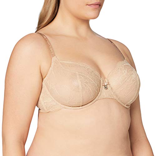 Emporio Armani Damski biustonosz z fiszbinami wirtualny koronkowy, CIELISTY, 85C