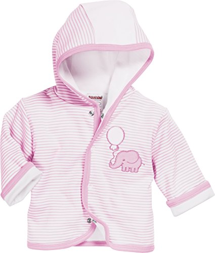 Schnizler Dziecięca kurtka, ze 100% bawełny, wygodna, miękka kurtka dziecięca z kapturem, z motywem słonia, różowy (Rosa 14), 62 cm