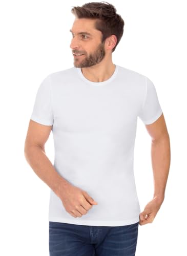 Trigema T-shirt męski z bawełny/elastanu, biały, XXL