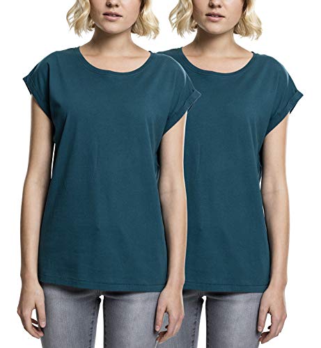 Urban Classics Damska koszulka z przedłużonymi ramionami, Teal (2 sztuki), XS