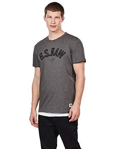 G-STAR RAW Męski T-shirt Graphic 12, szary (granit Htr 2522), XXS