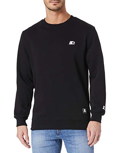 STARTER BLACK LABEL Męska bluza Essential Crewneck sweter z wyszywanym logo, okrągły dekolt, wysokiej jakości branding, rozmiar S do XXL