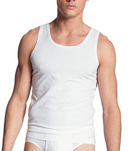 CALIDA Męski T-shirt Cotton Code Athletic, biały, 50 PL