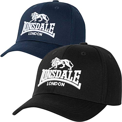 Lonsdale Wiltshire czapka uniseks z daszkiem, dwupak, czarny/ciemnogranatowy., jeden rozmiar