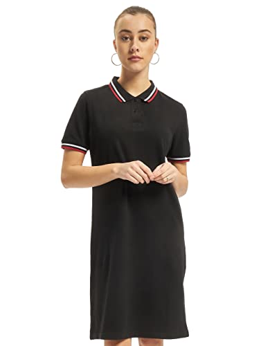 Urban Classics Damska sukienka do kolan midi długa koszulka polo damska sukienka, czarny (Black 00007), XL