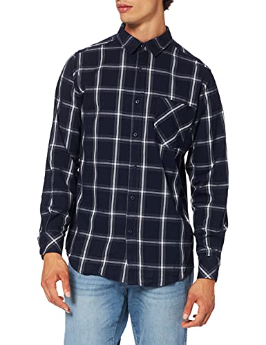 Urban Classics Męska koszula Basic Check Shirt koszula w kratkę, niebieski (Navy/Wht 00159), XXL