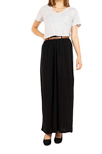 VERO MODA Damska spódnica Vmlinn Belt Ankle Spódnica Maxi, czarny, L