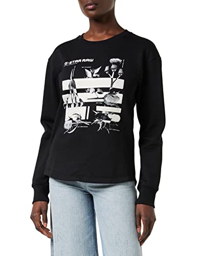 G-STAR RAW Sweter damski Graphic Thistle Xzyph, Dk Black A612-6484, S