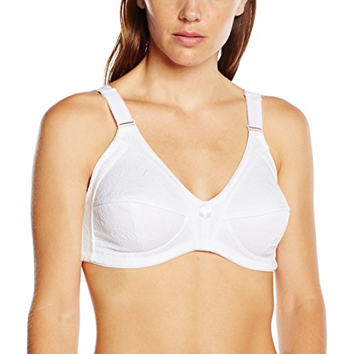 Sassa Damski biustonosz bez fiszbin 10887, jednokolorowy, biały (biały 100), 85B