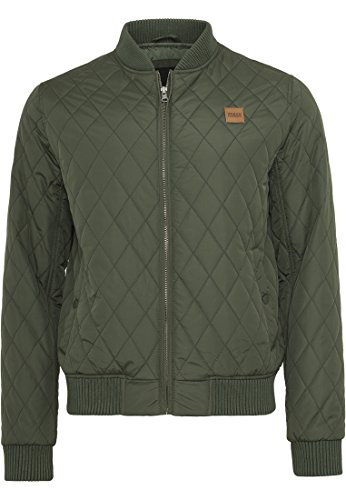 Urban Classics Męska kurtka nylonowa Diamond Quilt, oliwkowy, S