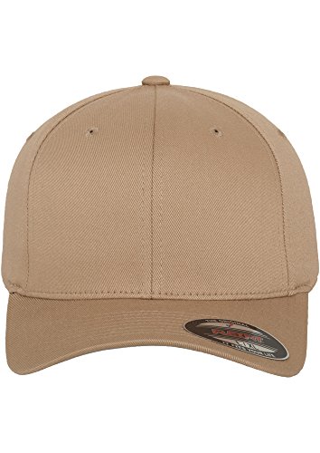 Flexfit Wełniana czapka z daszkiem czesana, Khaki, XXL