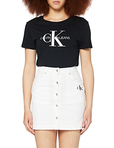 Calvin Klein Jeans Damska spódnica mini z diagonalu, Jasnobiały, 60