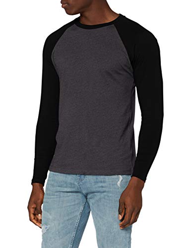 Urban Classics Raglan Contrast Ls T-shirt męski, grafit/czarny (Charcoal/Black), XXL