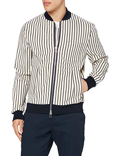 Libertine Libertine Męska kurtka bomberka Nightmare, kość słoniowa (Off White W. Navy Stripe 13), M