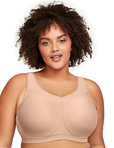 Glamorise Damski biustonosz sportowy Plus Size Hi-Impact z fiszbinami #9066, Kawiarnia, 95D