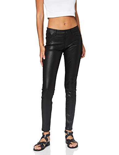 VERO MODA Damskie spodnie VMLYDIA LR Skinny Coated Pant GA Color spodnie, AOP:Coated Black, XS/34L