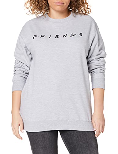 FRIENDS Damska bluza z tytułami, Szary (szary wrzosowy Hgy), L