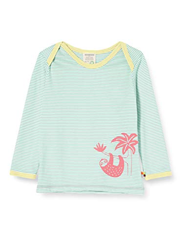 loud + proud Koszulka dla dziewczynek w paski z nadrukiem bawełna organiczna top z długim rękawem