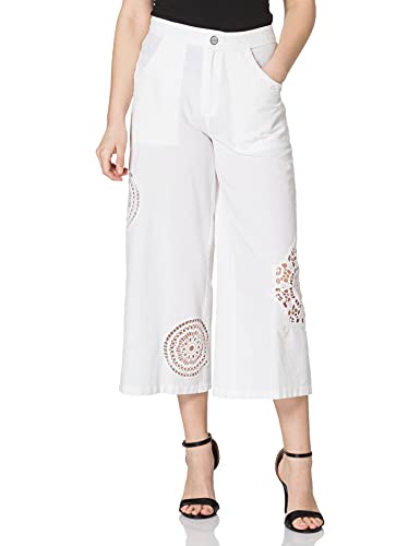 Desigual Damskie spodnie Brasilia Casual, biały, 36 PL