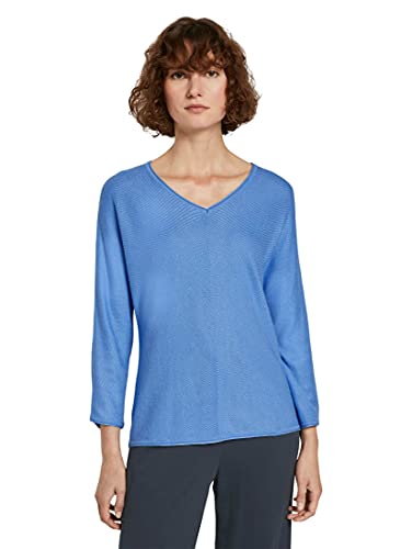 TOM TAILOR Damski sweter z rękawami nietoperza 1021371, 15497 - Sea Blue, S