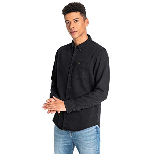 Lee Męska koszula biznesowa zapinana na guziki, czarny (Black 01), M