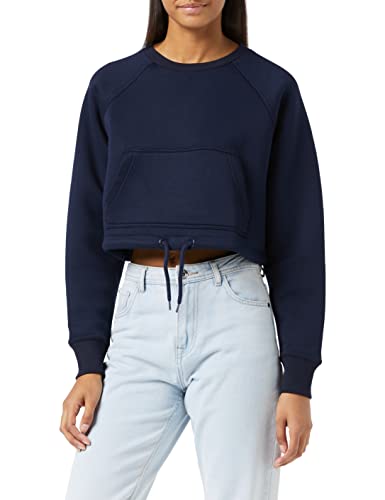 Urban Classics Damski sweter oversized Raglan bluza z kieszenią na brzuch, granatowy, XL duże rozmiary