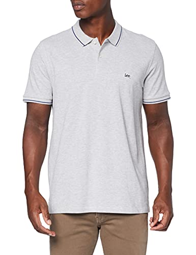 Lee Koszulka męska Pique Polo Sharp Grey Mele, Ecru (Sharp Grey Mele 03), XL