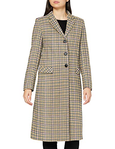Helene Berman Damski płaszcz wełniany College Coat, Mustard/Green/Pink/White, L