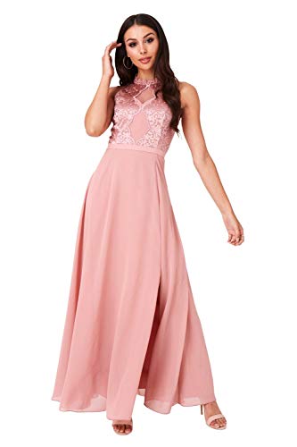 Mała Mistress damska sukienka z haftem morelowym Ginnie Apricot