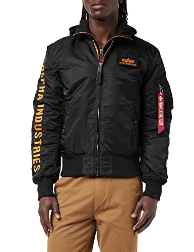 Alpha Industries Męska kurtka bomberka MA-1 D-Tec SE, czarny/pomarańczowy, M, czarny/pomarańczowy, M