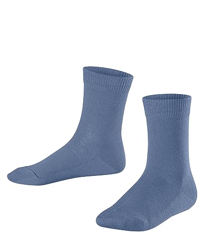 FALKE Unisex dziecięce skarpety Family K SO, nieprzezroczyste, niebieskie (Smoky Blue 6045), 35-38