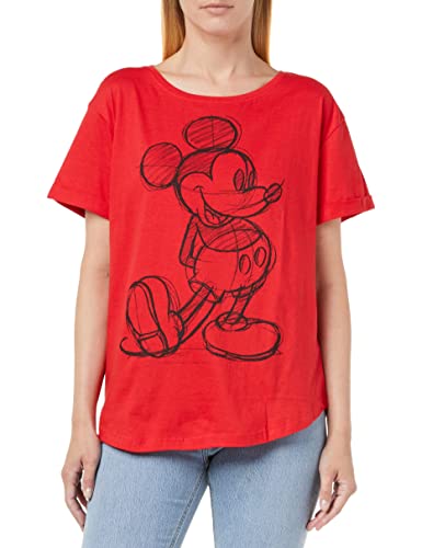Disney Damska koszulka z motywem Myszki Miki, Czerwony, 34