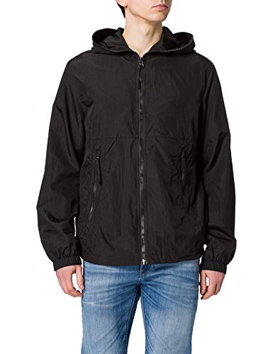 Urban Classics Męska kurtka nylonowa Crepe Windbreaker przejściowa dla mężczyzn, wykonana z lekkiego materiału Crepe w 2 kolorach, S - XXL, czarny, XXL