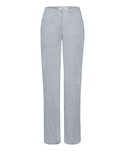 BRAX Damskie spodnie lniane Farina, szary melanż, 27W / 32L