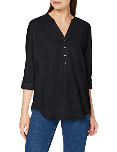 ESPRIT Z mieszanki lnu: Bluzka Henley