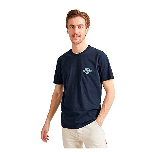 Lee T-shirt męski z logo Chest, sky captain, XXL